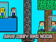 Permainan Selamatkan Obby dan Noob Dua Pemain secara online