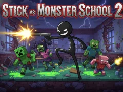 Permainan Sekolah Tongkat vs Monster 2 secara online