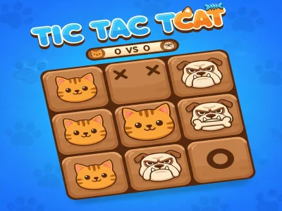 Permainan Kucing Tic Tac Toe secara online