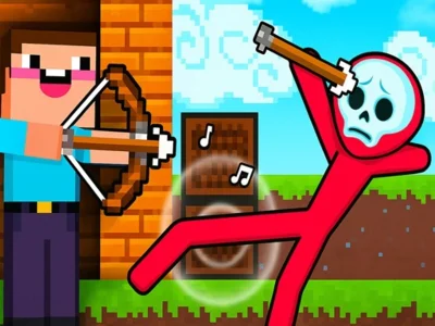 Permainan Pemanah Noob vs Zombie Stickman secara online