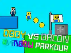 Permainan Obby vs Bacon Parkour Pelangi secara online