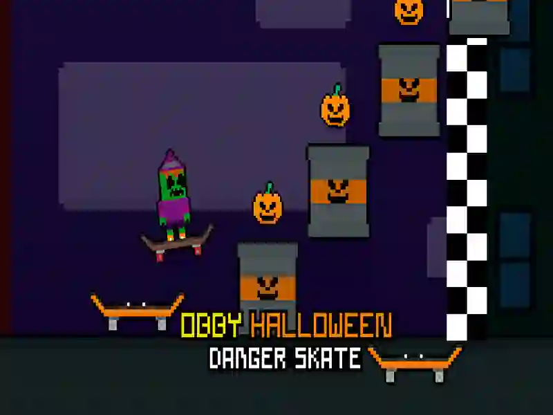 Permainan Obby Halloween Danger Skate secara online