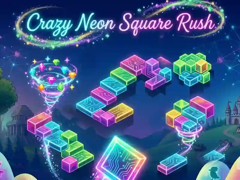 Permainan Gila Neon Square Rush secara online