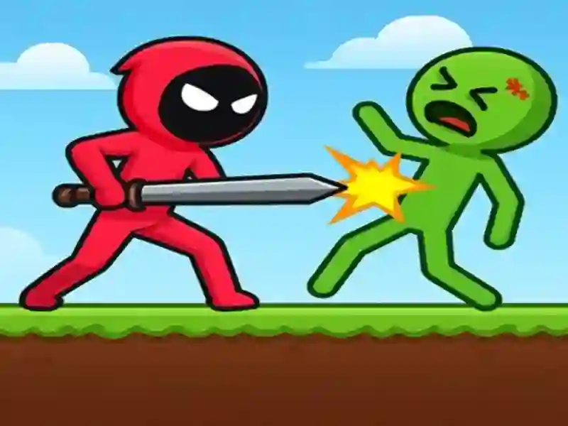 Permainan Stickman Merah vs Sekolah Monster secara online