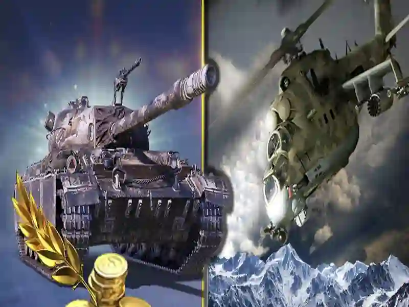 Permainan Strategi perang. Tank dan helikopter secara online