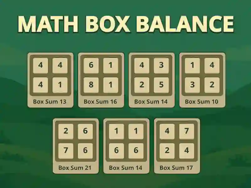 Permainan Saldo kotak matematika secara online Permainan Saldo kotak matematika secara online