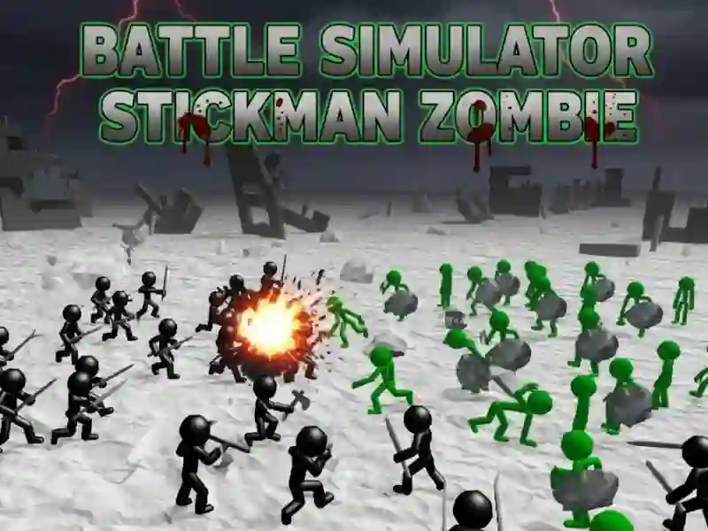 Permainan Simulator Pertempuran Stickman Zombie secara online