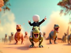Permainan Stickman: Arena Dinosaurus secara online