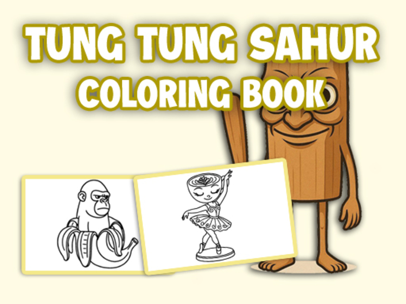 Permainan Buku mewarnai Tung Tung Sahur secara online