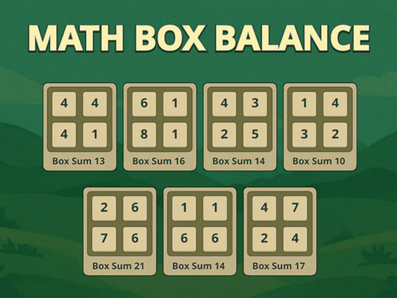 Permainan Saldo kotak matematika secara online