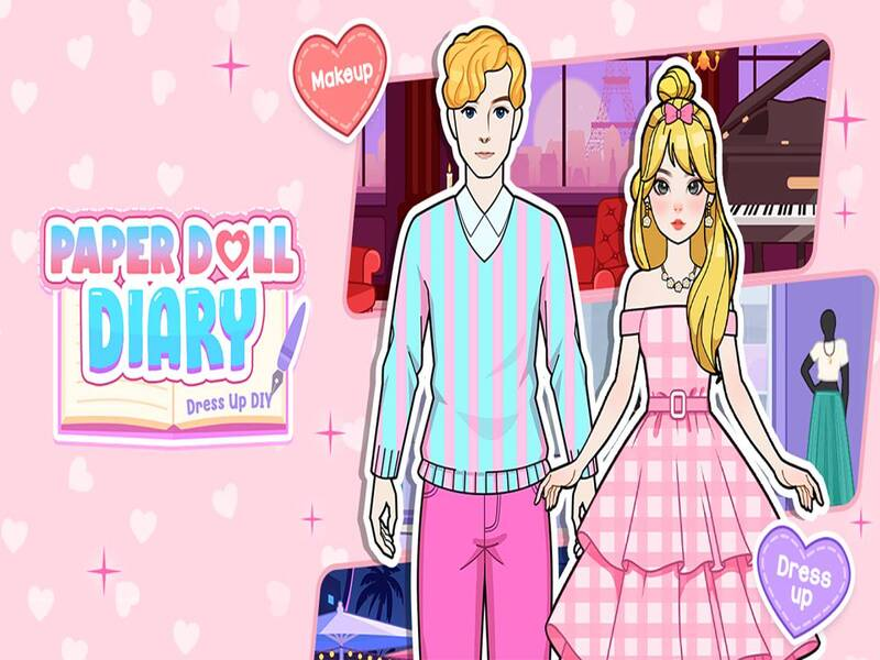 Permainan Buku harian boneka kertas: Dandani DIY secara online