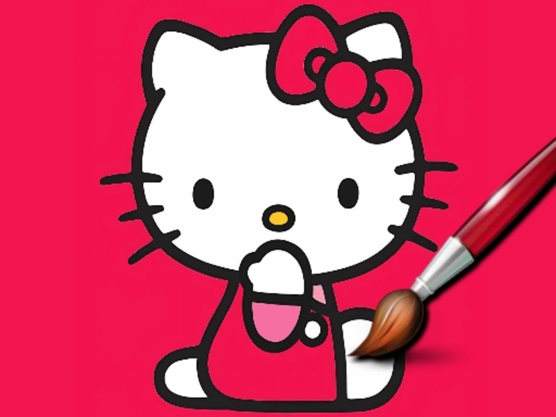 Permainan Kitty mewarnai yang mudah secara online